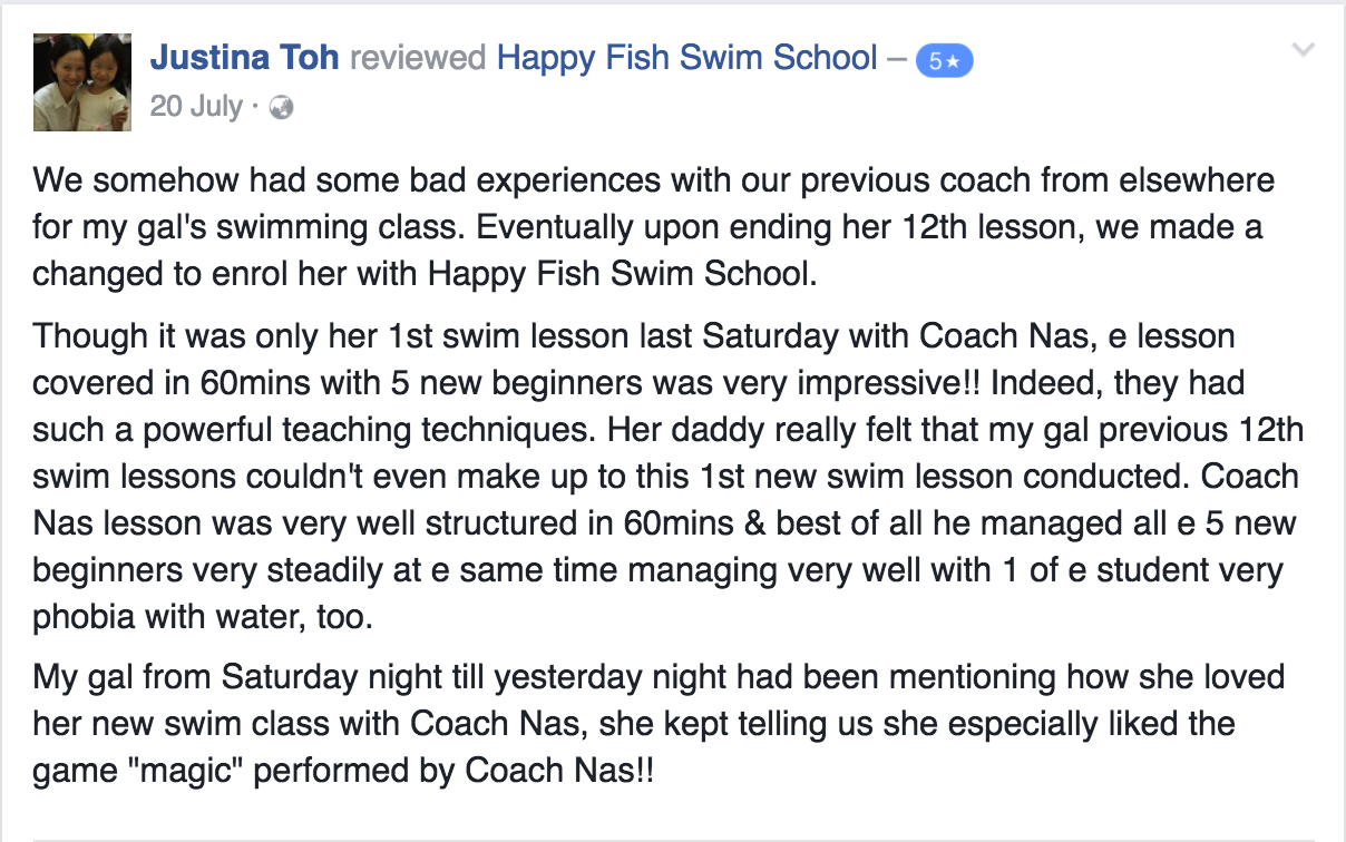 Testimonials  Happy Fish Swim School